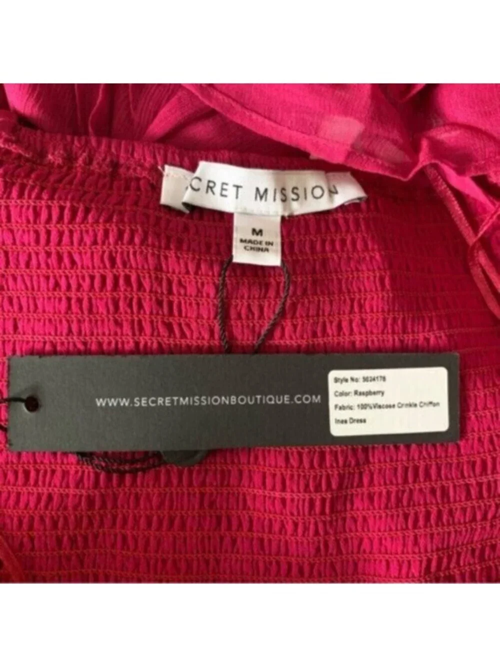 NWT Secret Mission Rasberry Ines Ruffle Mini Dress - Picture 13 of 16